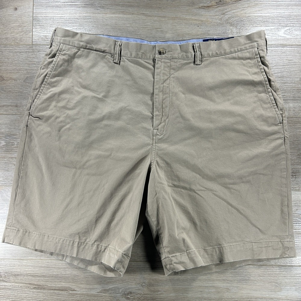 Polo Ralph Lauren Size 42 Stretch Classic Fit Beige Flat Front Chino Pony